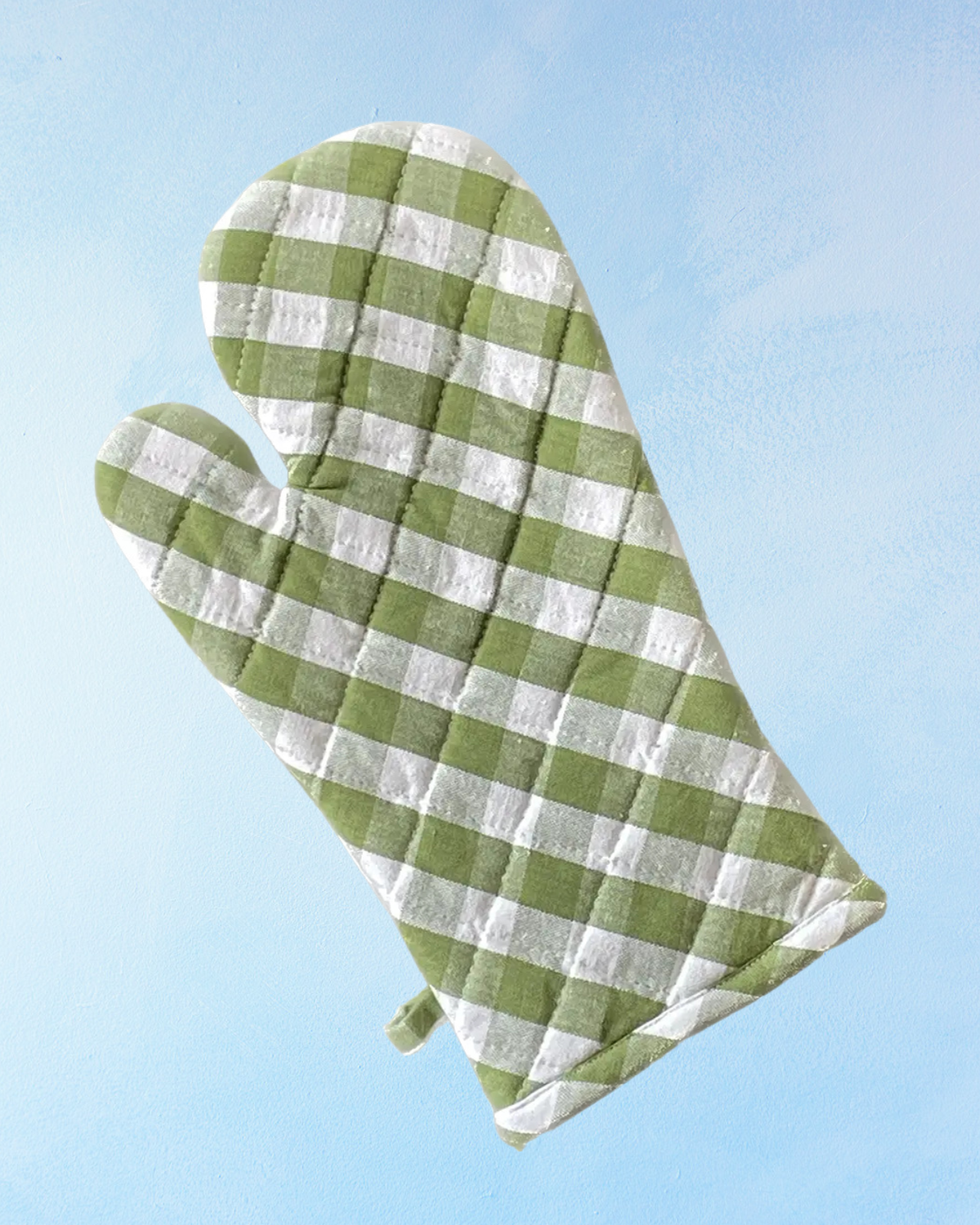 oven mitt - green buffalo check