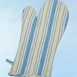 oven mitt - aqua stripe
