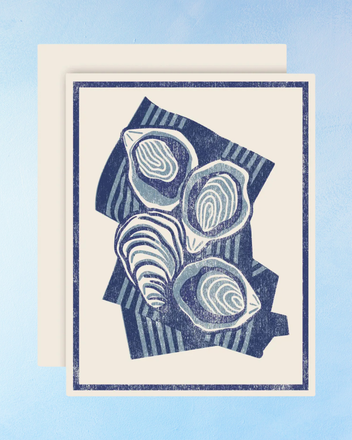 greeting card - oysters on the shell