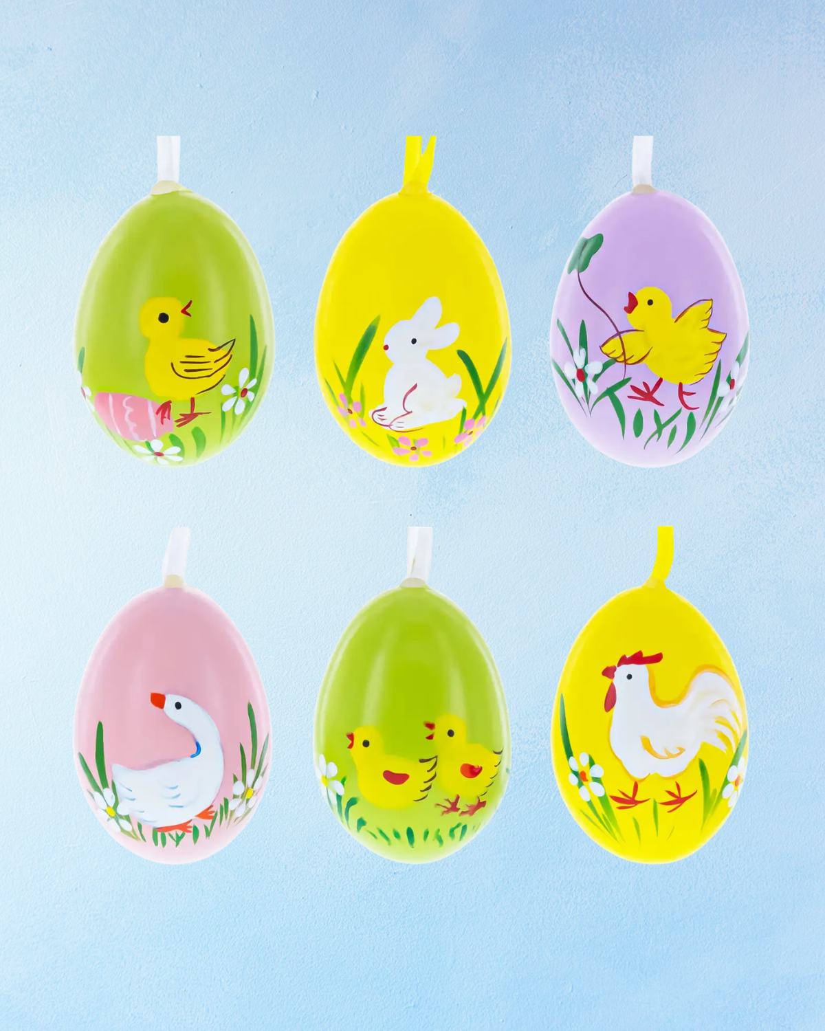 ornament - hand painted farm animal easter eggs