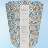waste paper basket - trellis indigo