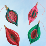 ornament - paper baubles - set of four