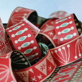 garland - paper chain: red and turquoise