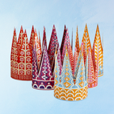 party hats - fancy paper crowns - set of six