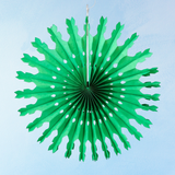 decoration - tissue paper fan - green