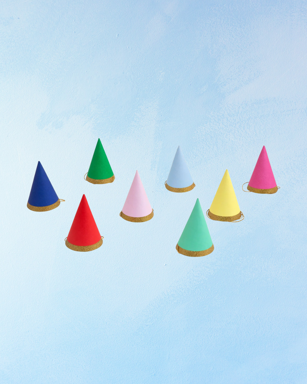 party hats - mini multicolour (set of eight)