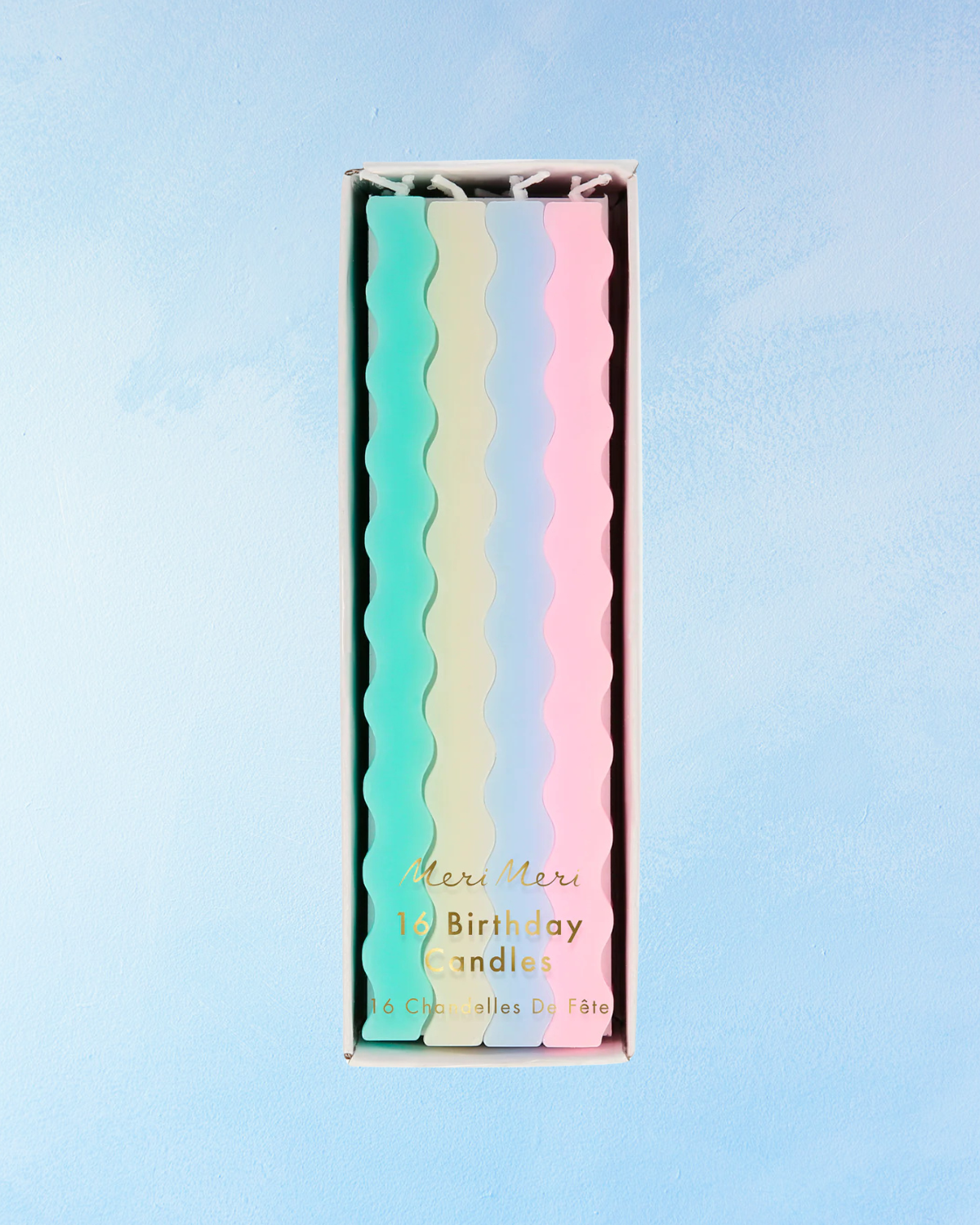 bougies d'anniversaire – pastel ondulé (lot de seize)