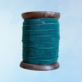 ribbon - peacock green velvet - 10 metres