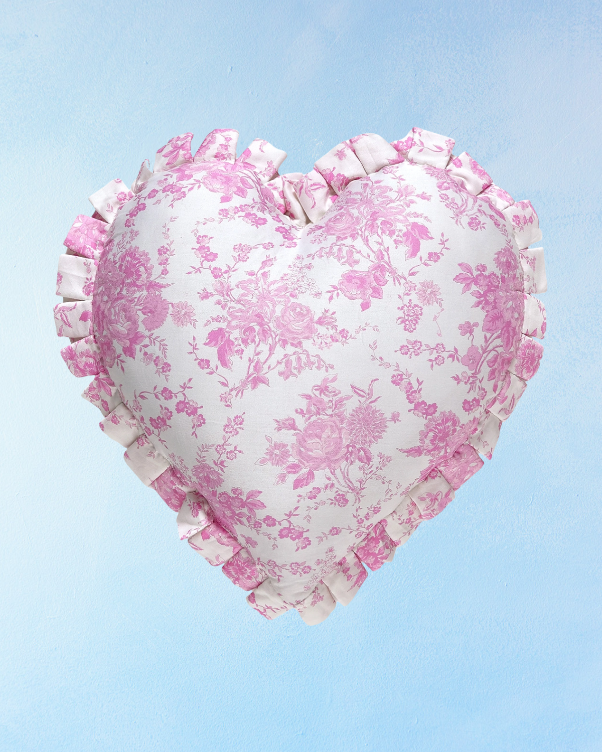 pillow - pink toile heart