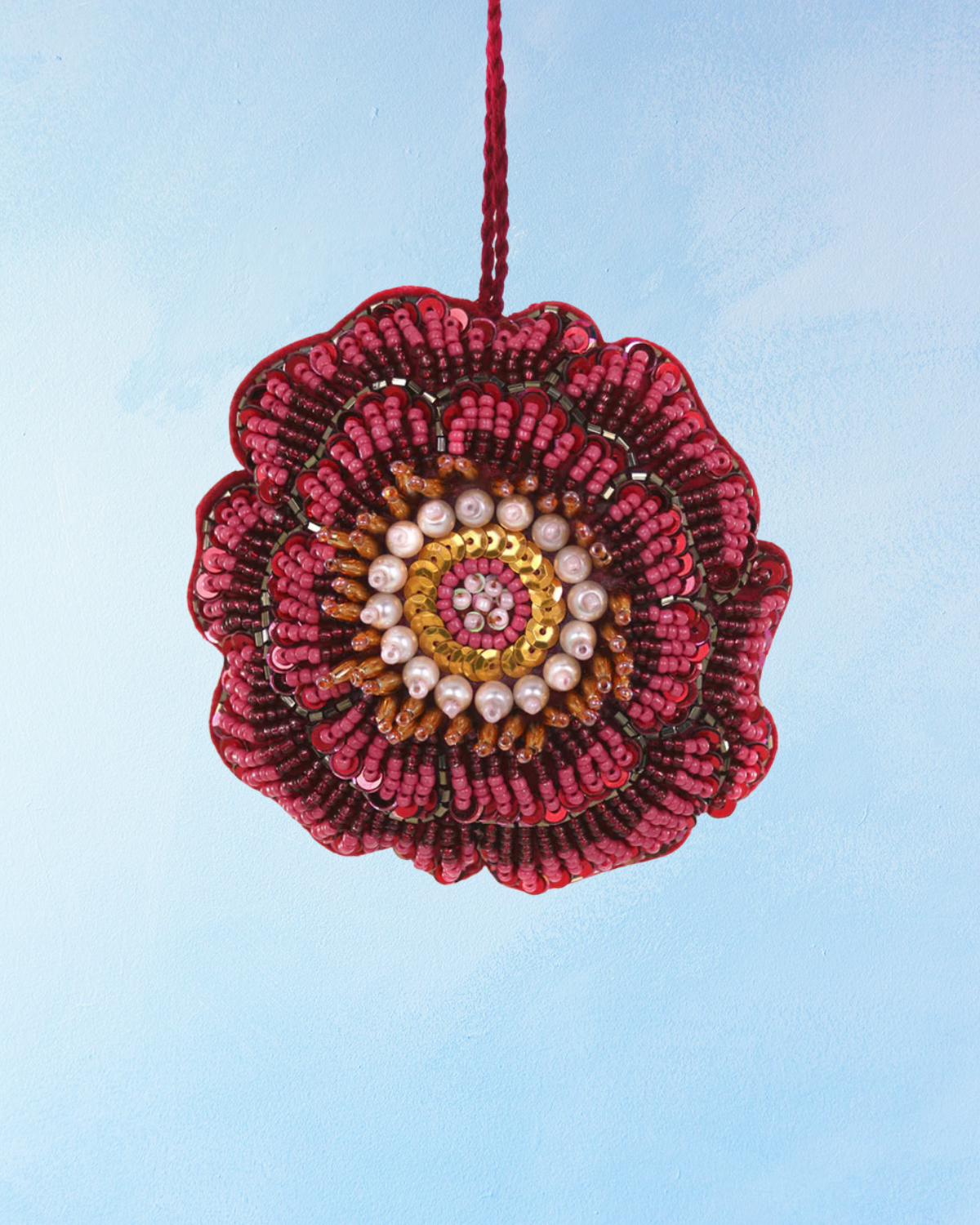 ornament - beaded peony