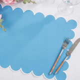 placemats - scalloped cotton: periwinkle (set of two)