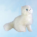 stuffed toy - white persian cat: sitting