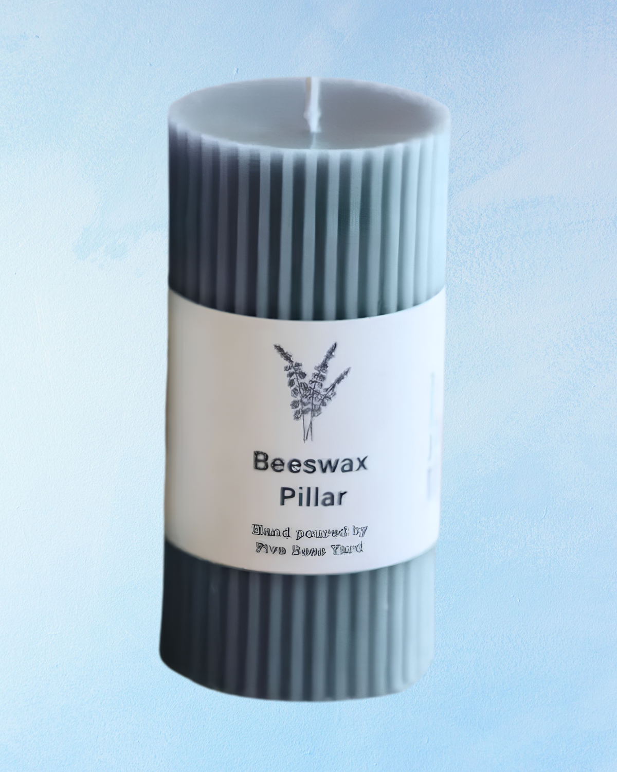 candle - beeswax pillar - petrol blue
