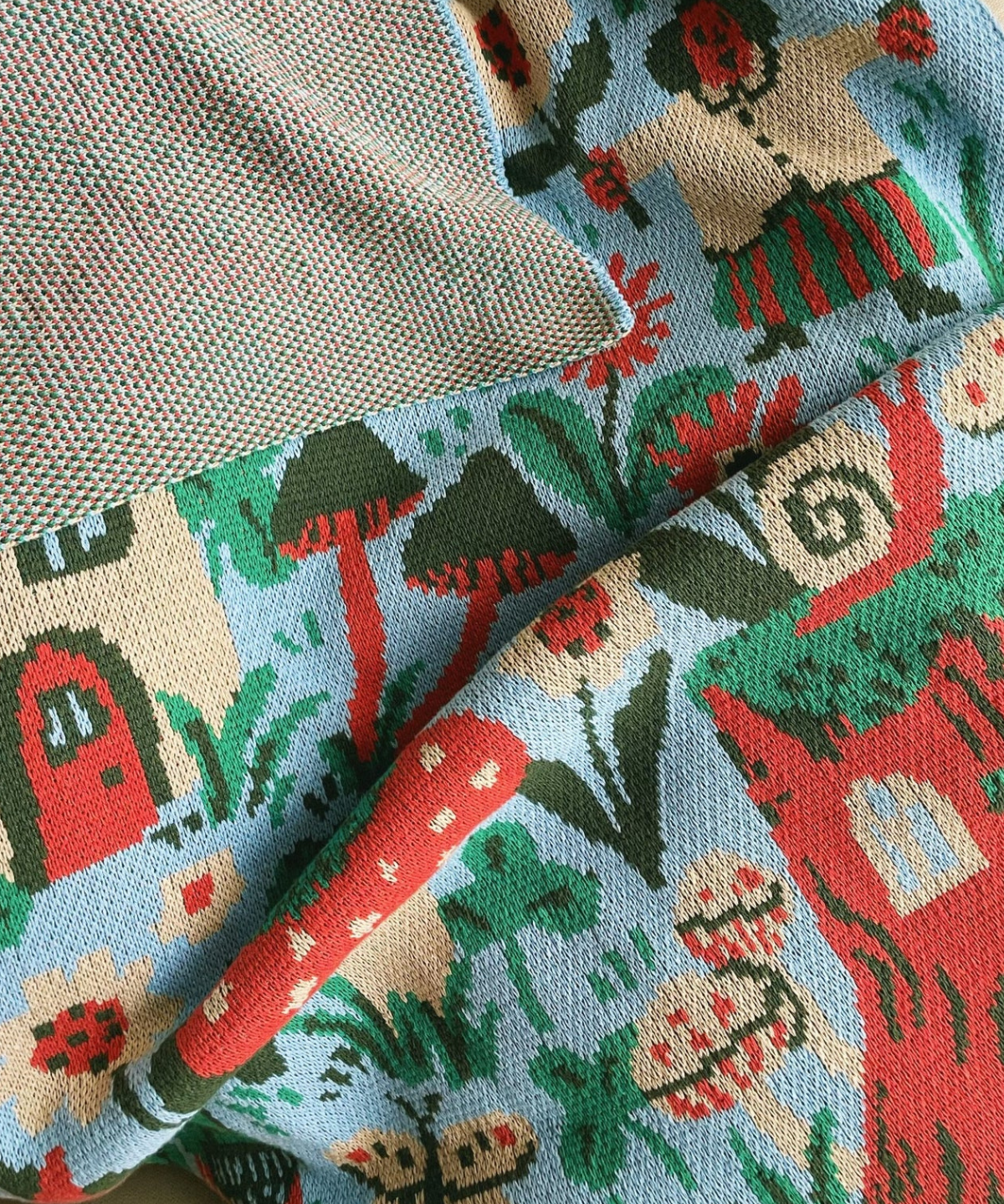 baby blanket - gnome village knit