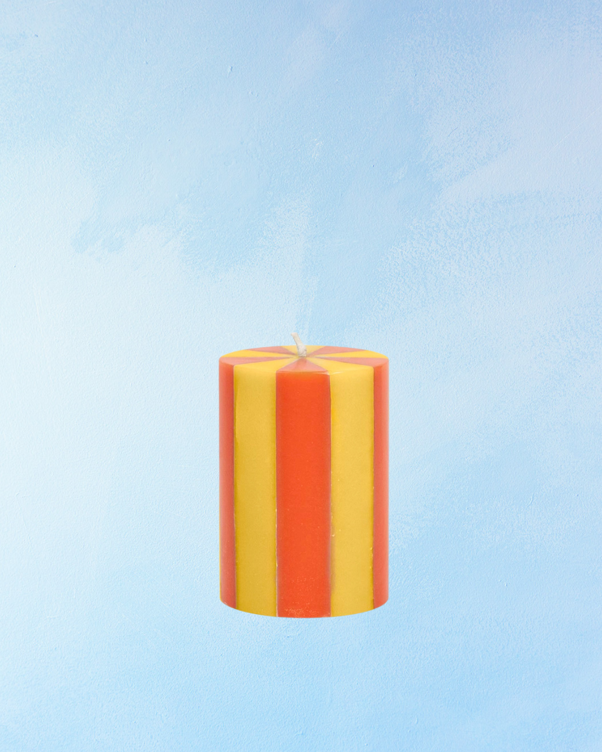 candle - pillar - mellow yellow stripe