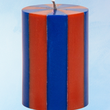 candle - pillar - indigo & terracotta
