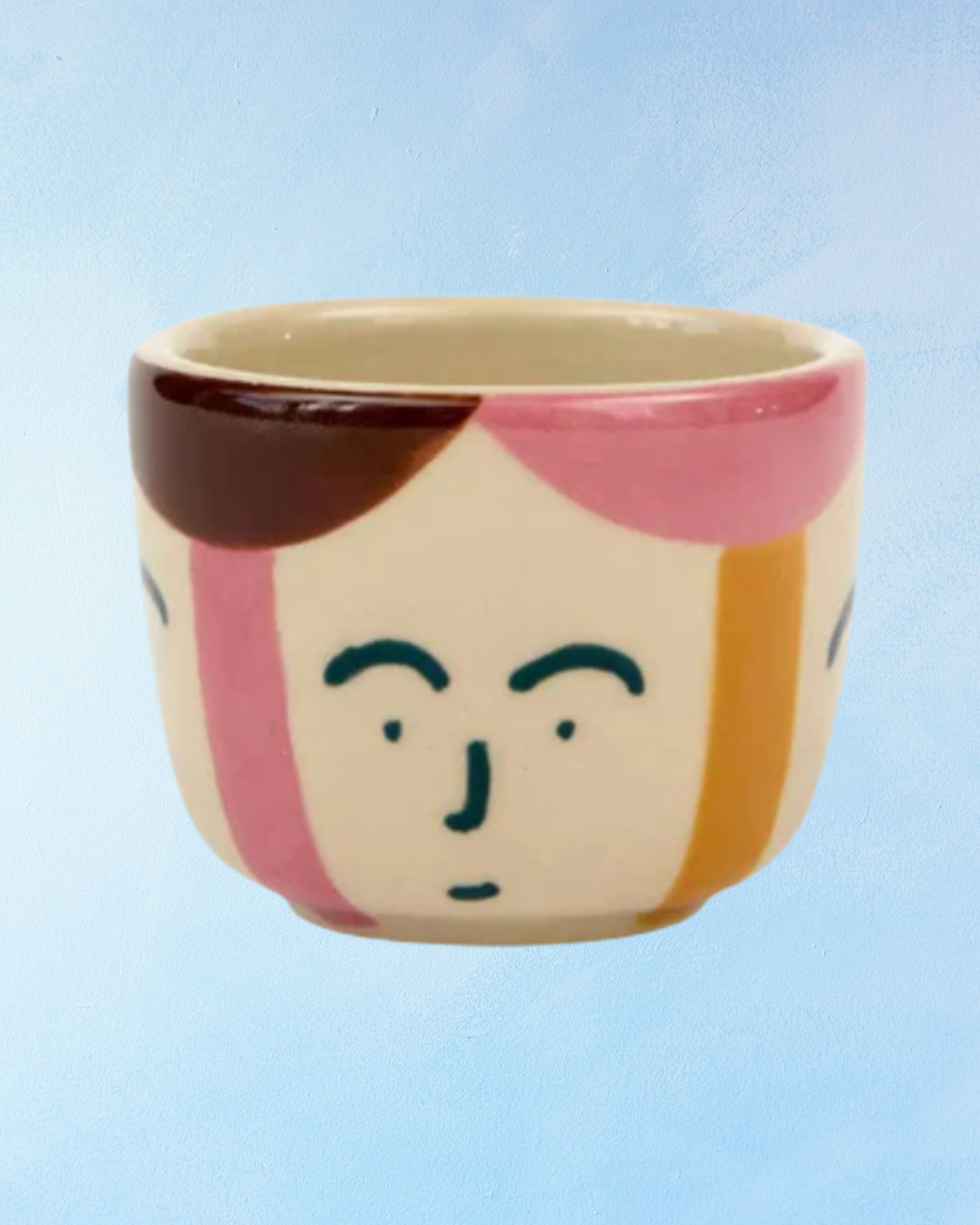 Pince-moi pot - visage de Fréya en grès