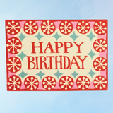 greeting card - happy birthday pink and turquoise