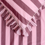 duvet cover & pillowcase set - mpink & burgundy stripe