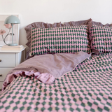 duvet cover - pink harlequin