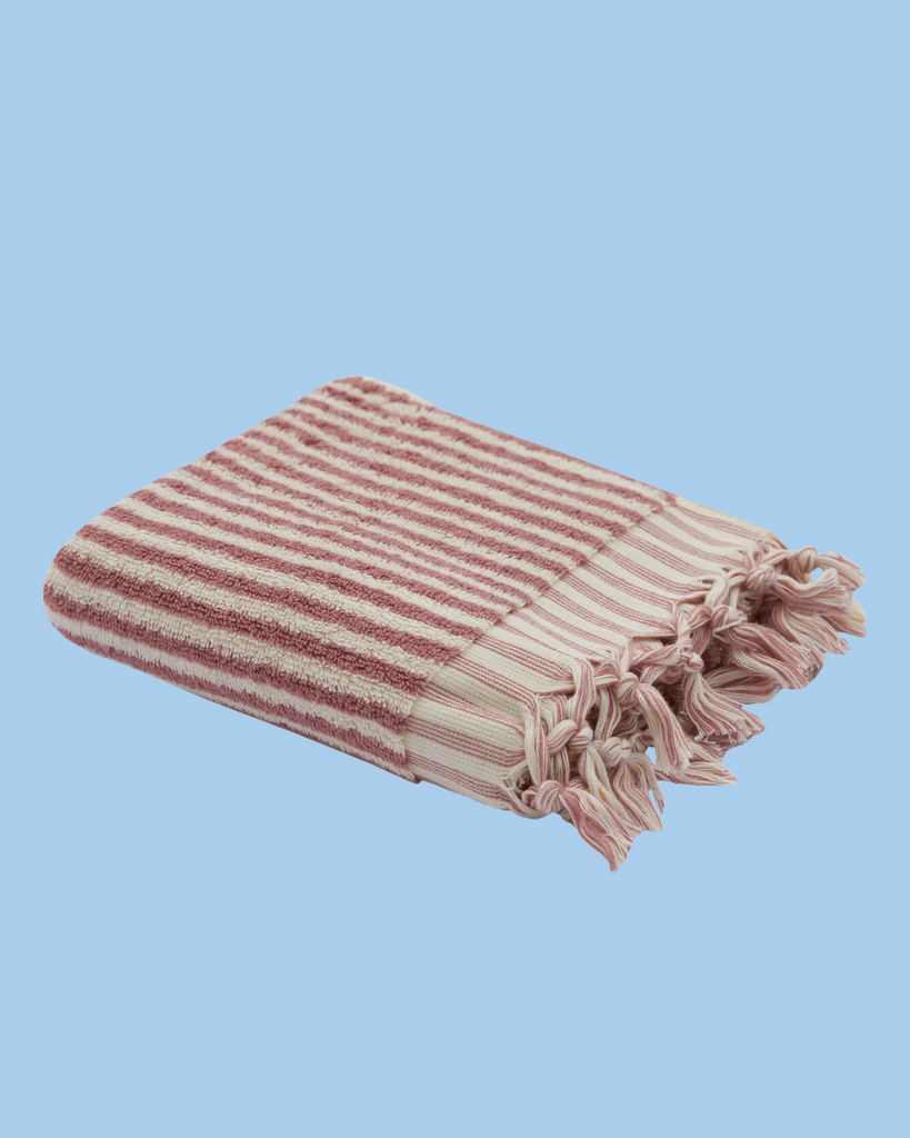 hand towel - pink stripe