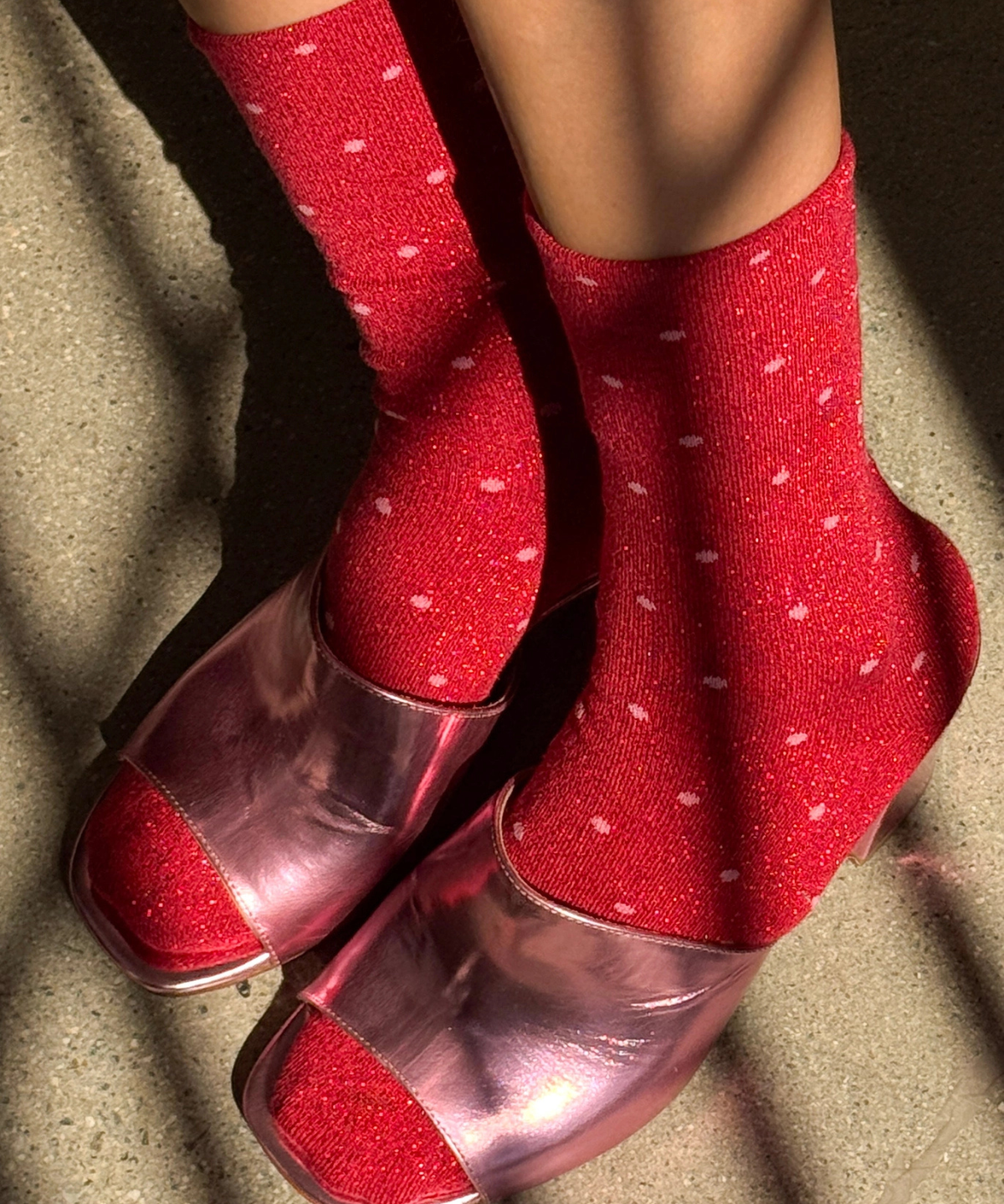 chaussettes - basket - pois bleus