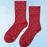 socks - sneaker - lurex red and pink polka dot