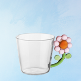 glassware - pink flower handle