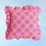 pillow - jacquard pink floral