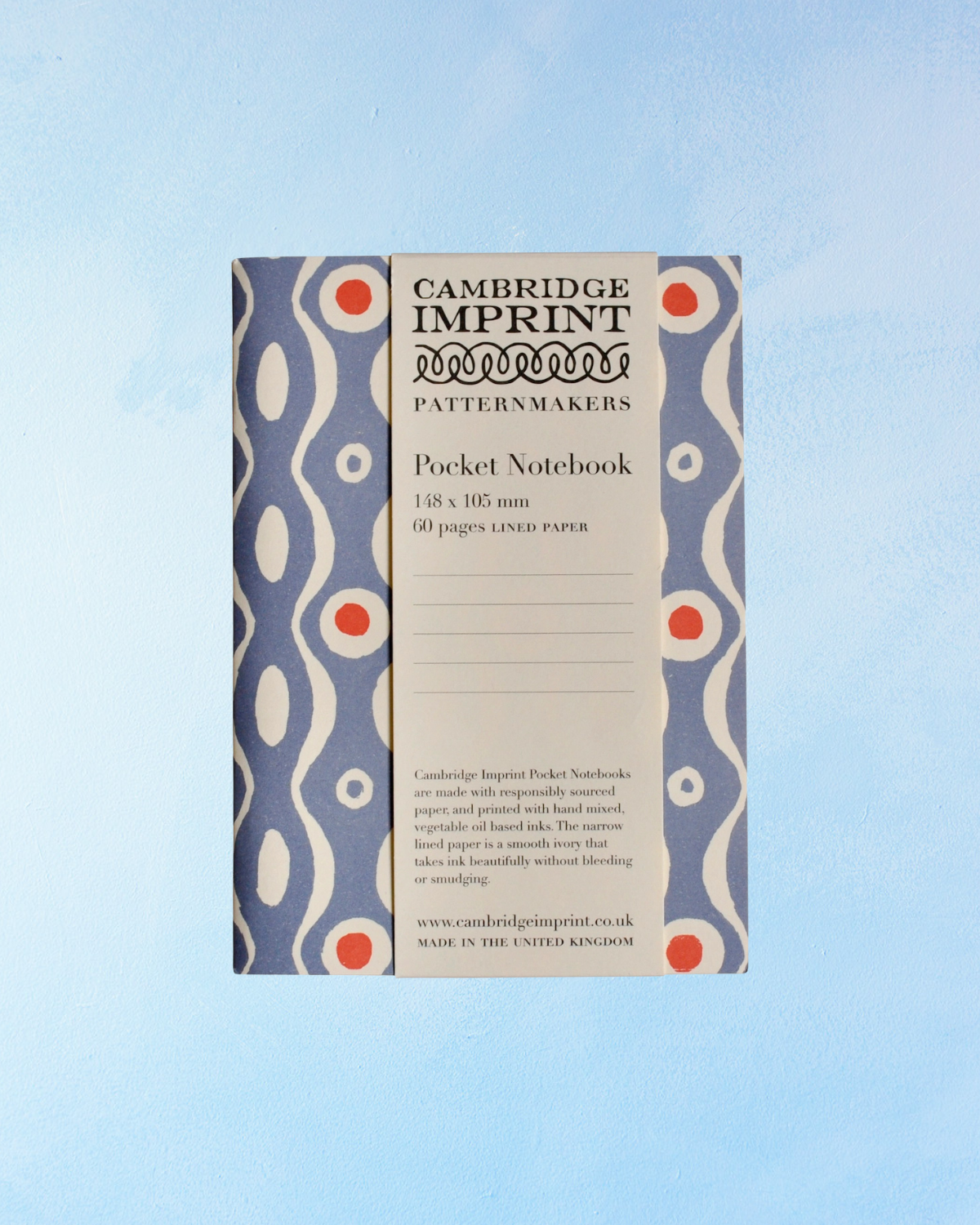 notebook - pocket -  cornflower and red