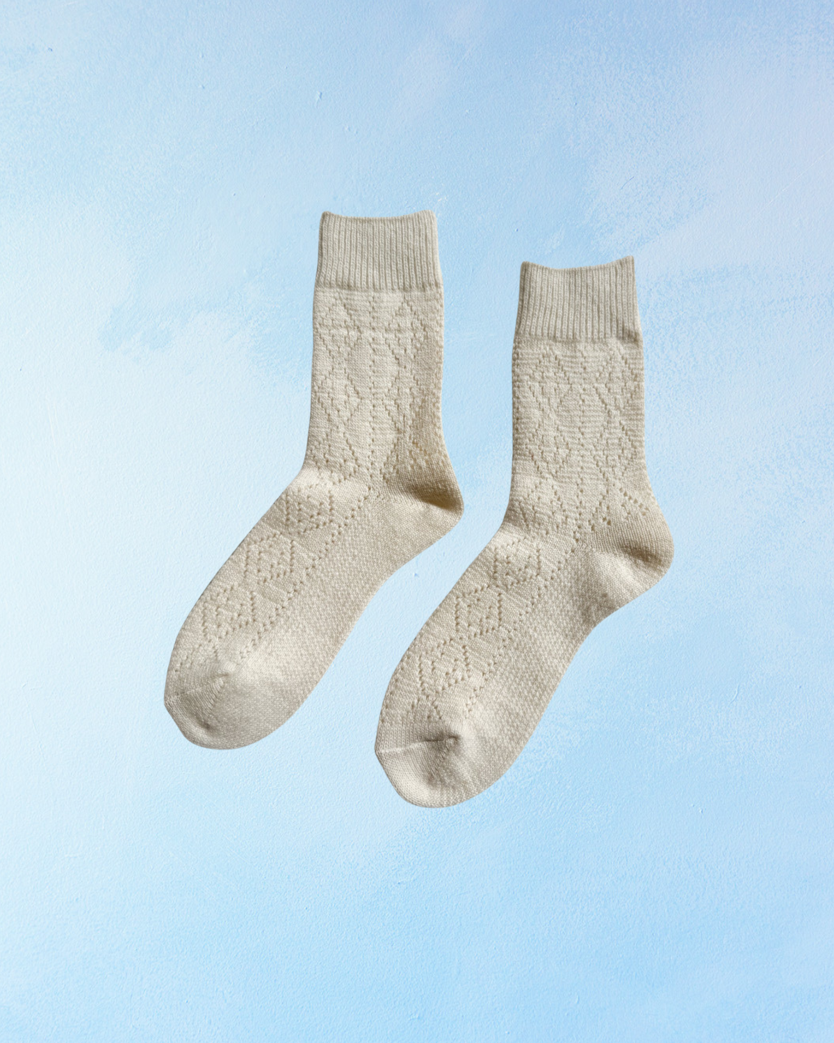 socks - cashmere pointelle - cream