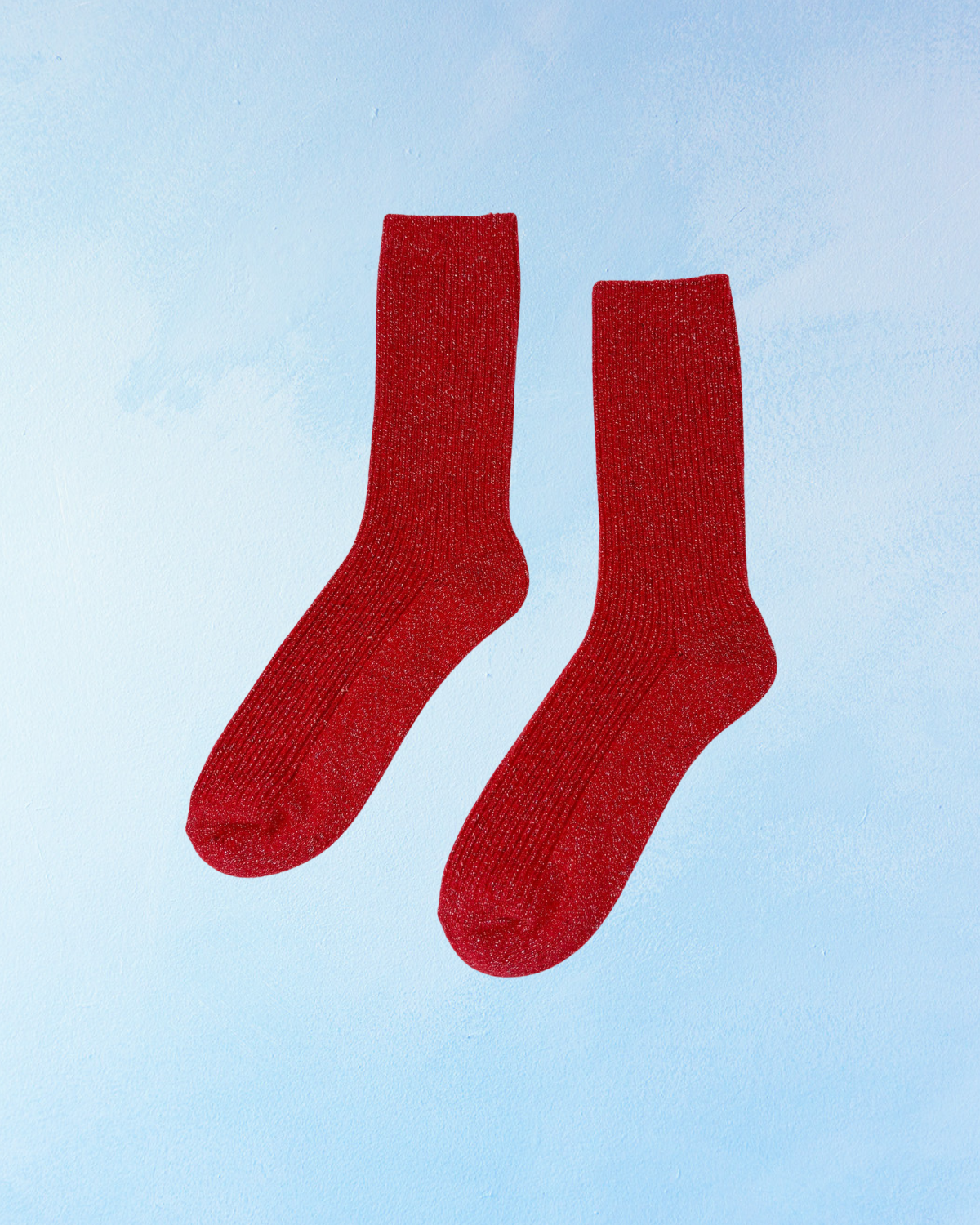 socks - winter sparkle - pointsetta