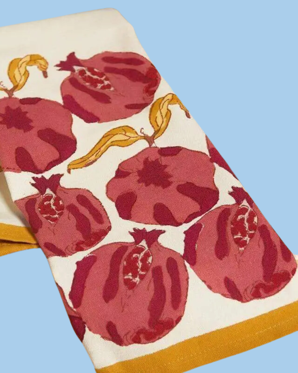 tea towel - pomegranate yellow and red