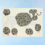 greeting card - poodle (stand-up)