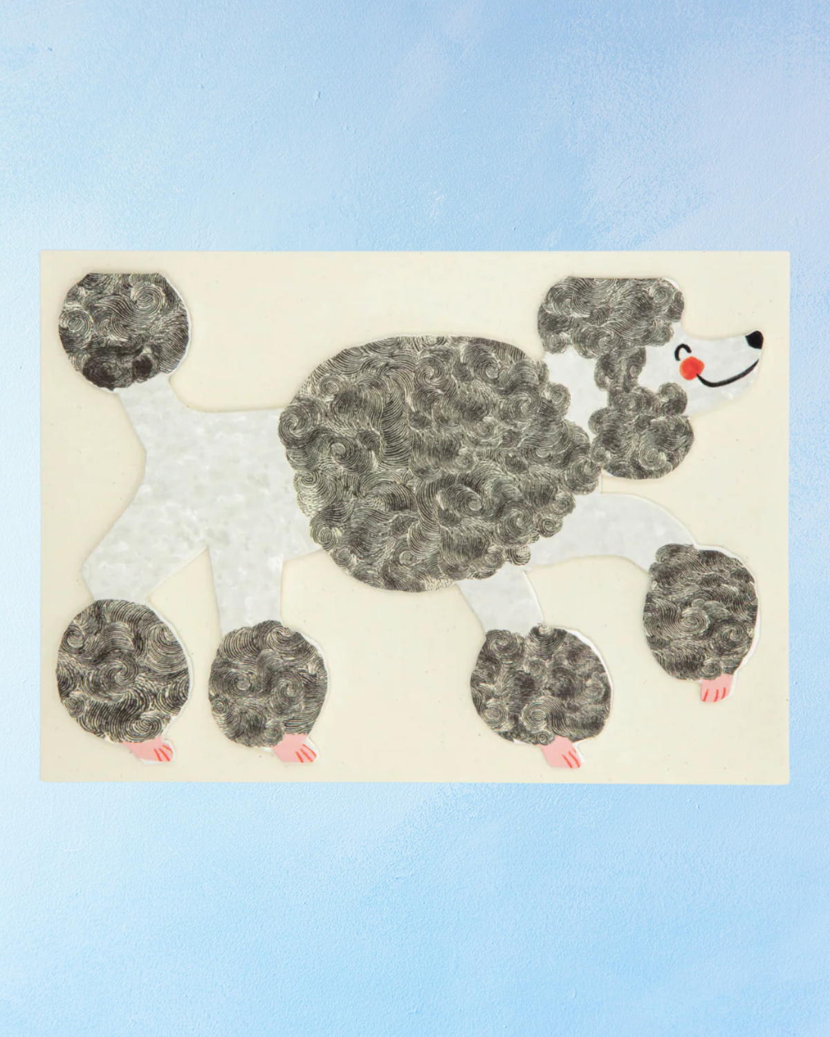 greeting card - poodle (stand-up)