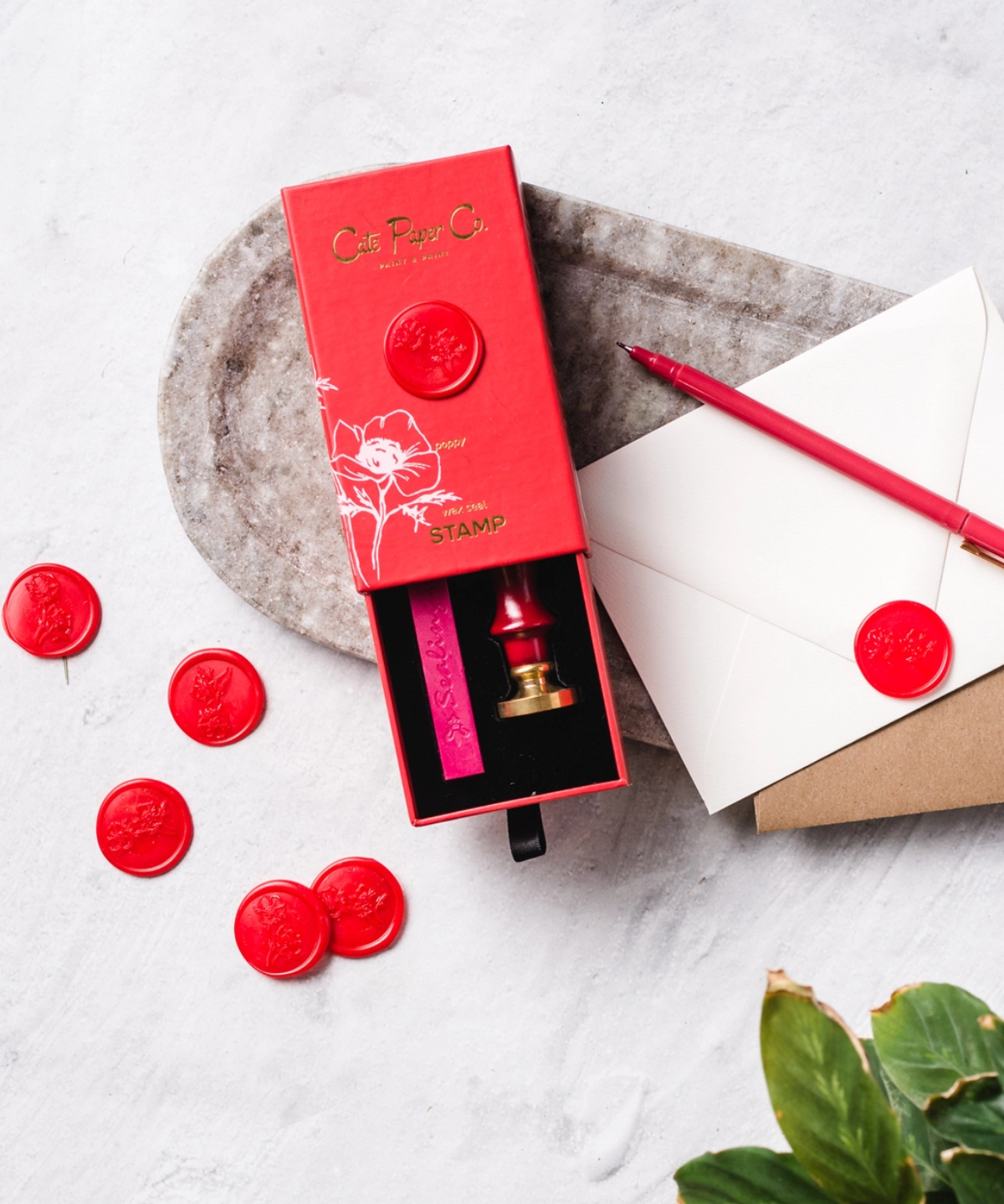 wax seal stamp - poppy