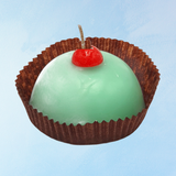 vela - comida - trozo de pastel de cereza