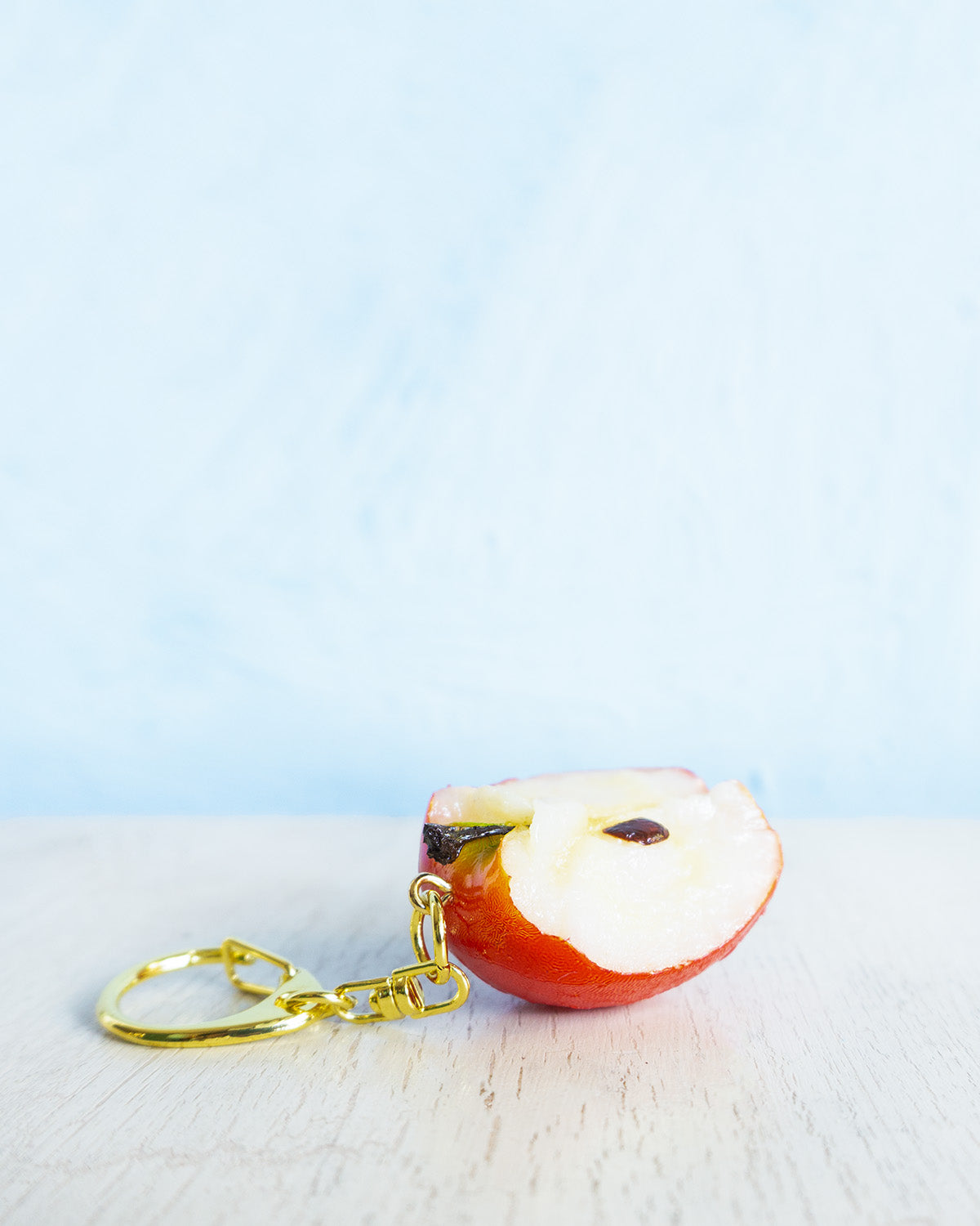 keychain - half-eaten apple