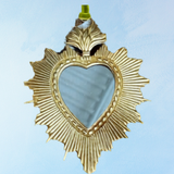 miroir - cœur immaculé de Marie en fer blanc suspendu