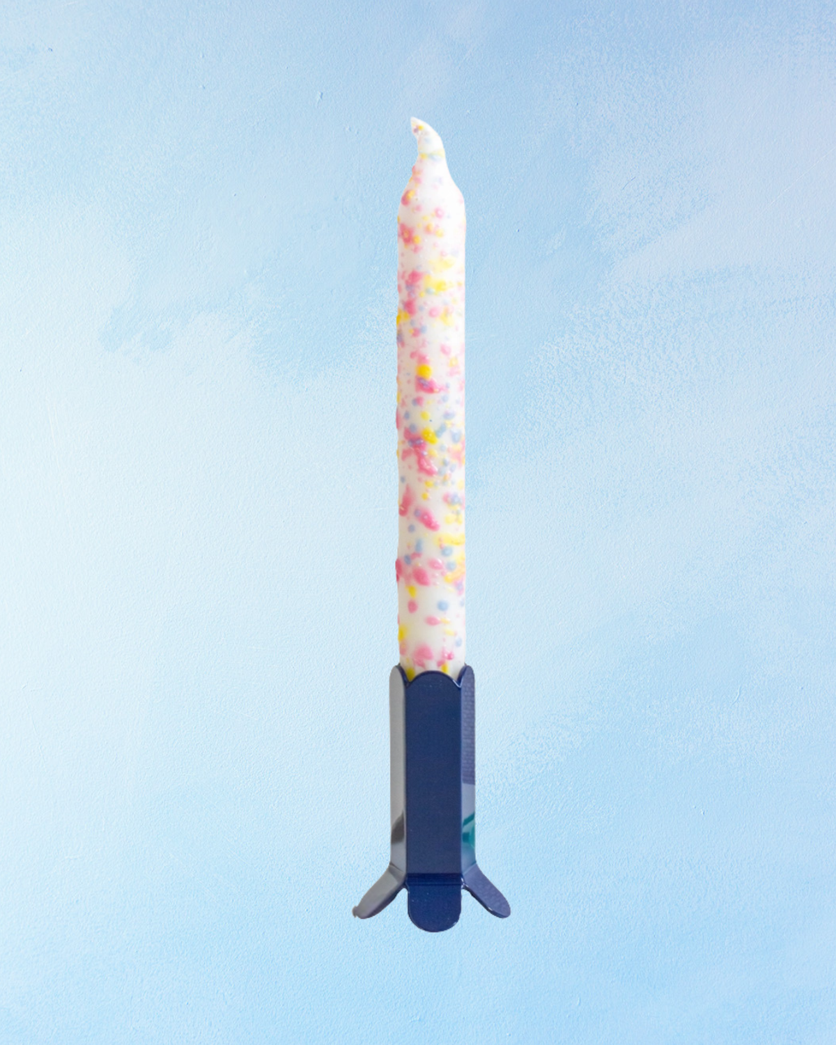 candle  - taper candle (single) -  rainbow confetti