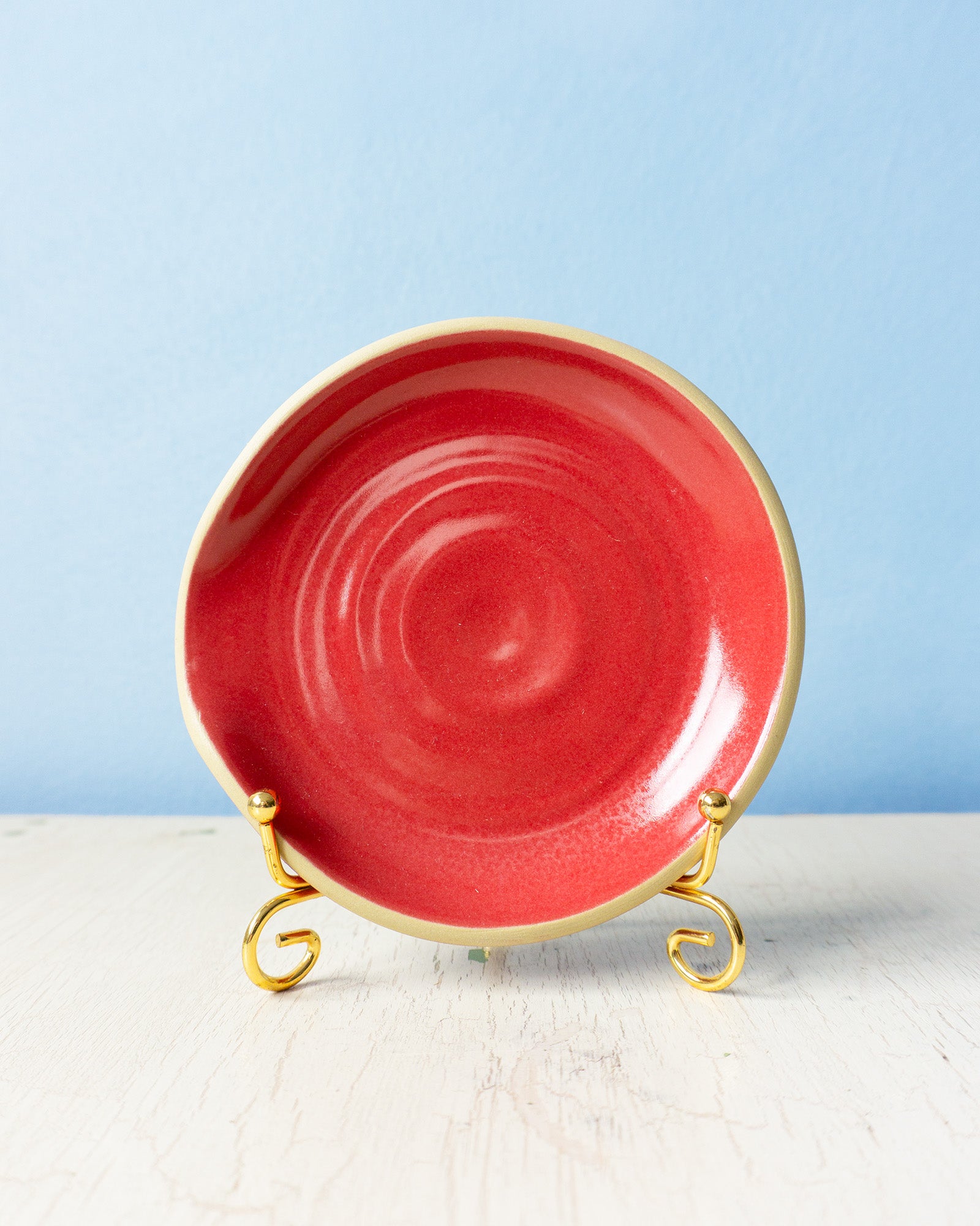 stoneware spoon rest - cherry