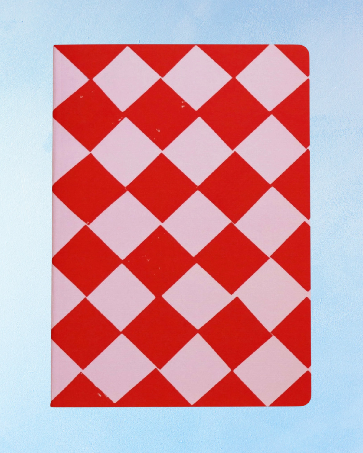 notebook - red & pink chequered