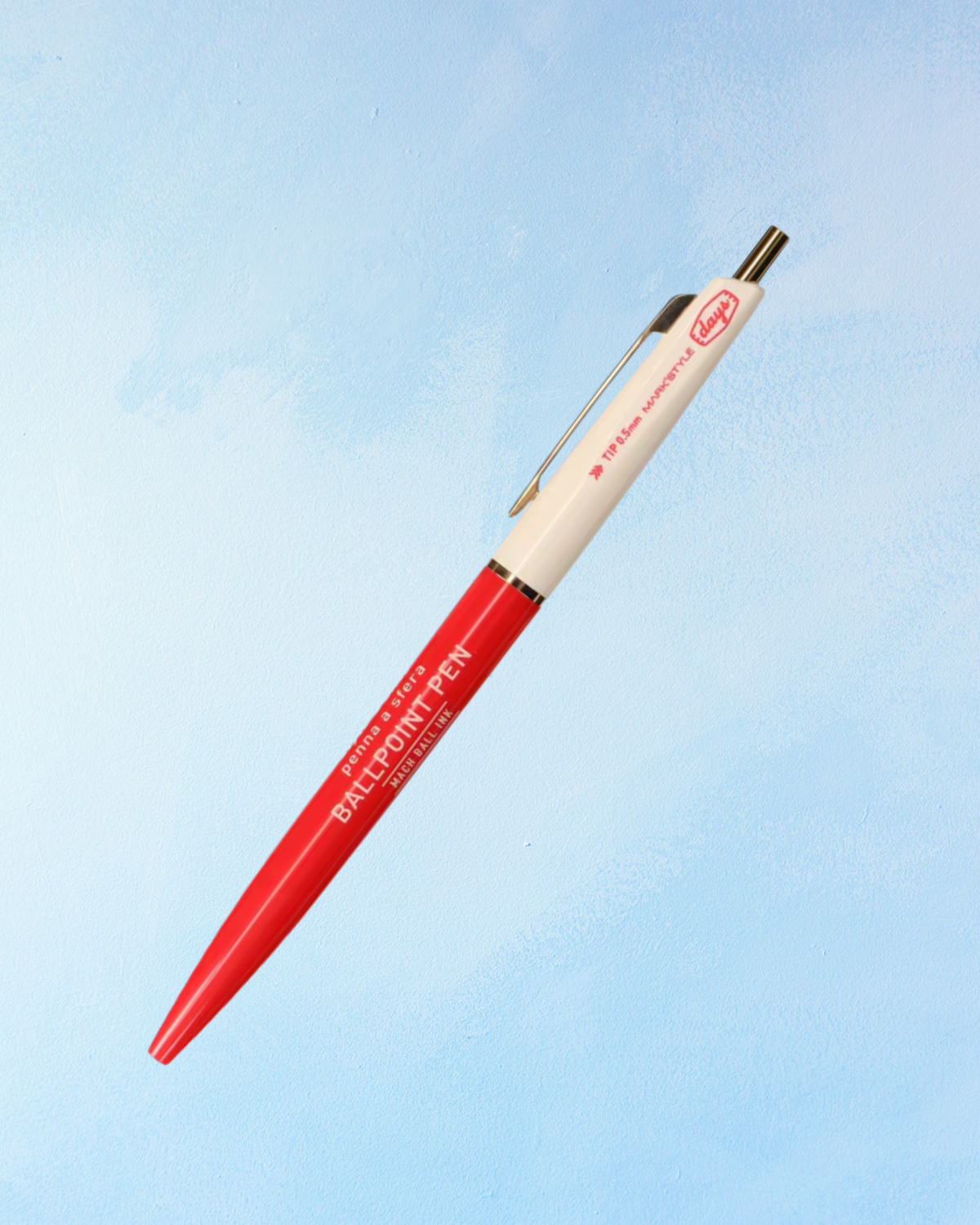 Stylo à bille - rouge/beige