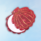 compact mirror - shell - red