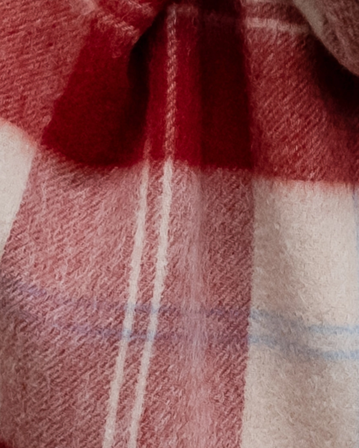 oversized lambswool scarf - red varsity check