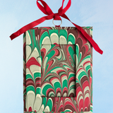 ornament - marbled picture fame - red and green