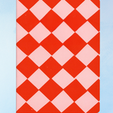 notebook - red & pink chequered