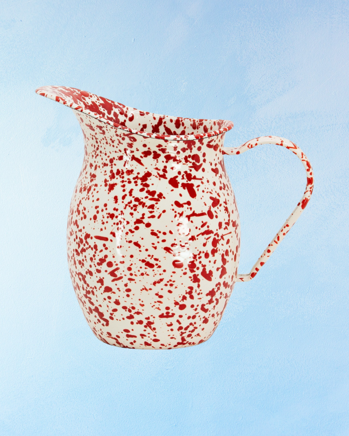enamelware - pitcher: red splatter