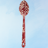 enamelware - slotted spoon: burgundy splatter