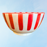 ceramic - red painted salad bowl